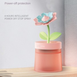 Flower Air Humidifier, Night Light USB Silent Bedroom Desktop Large Fog Volume Purifying Air Mini Humidifier