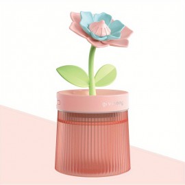 Flower Air Humidifier, Night Light USB Silent Bedroom Desktop Large Fog Volume Purifying Air Mini Humidifier