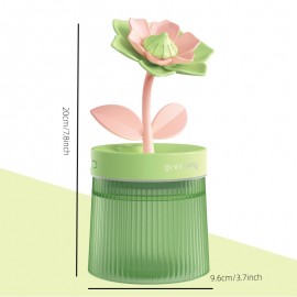 Flower Air Humidifier, Night Light USB Silent Bedroom Desktop Large Fog Volume Purifying Air Mini Humidifier