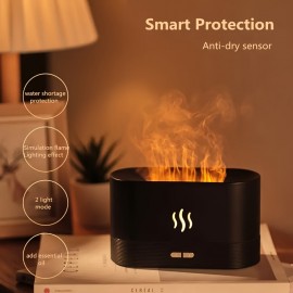 Warm Light Flame Humidifier, Aromatherapy For Home Essential Oils Air Purifier Cool Mist Humidifier USB Scent Diffuser