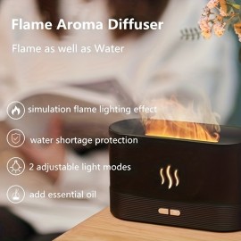 Warm Light Flame Humidifier, Aromatherapy For Home Essential Oils Air Purifier Cool Mist Humidifier USB Scent Diffuser