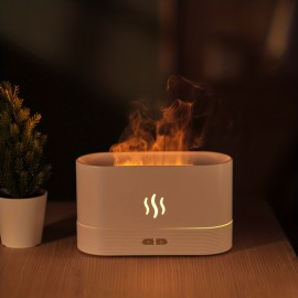 Warm Light Flame Humidifier, Aromatherapy For Home Essential Oils Air Purifier Cool Mist Humidifier USB Scent Diffuser