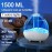 50.72oz Large Capacity Clear Water Tank Humidifier, 360 Degree Nozzle Portable Cool Mist USB 7 Colors Glow-in-the-Dark Ultrasonic H2o Air Humidifier Aromather