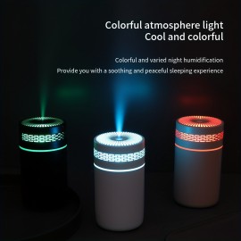 1pc Colorful Night Light Humidifier Portable Car Humidifier, Replenishing And Wetting,small Machine Spray Volume,Suitable For Car, Bedroom, Office, Yoga Room