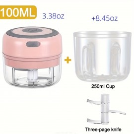 3.38oz/8.45oz Electric Mini Garlic Chopper, USB Chili Garlic Masher, Sturdy Durable Ground Ginger Vegetable Crusher