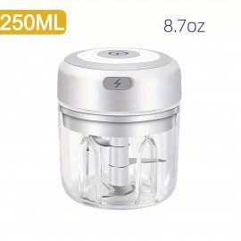 3.38oz/8.45oz Electric Mini Garlic Chopper, USB Chili Garlic Masher, Sturdy Durable Ground Ginger Vegetable Crusher