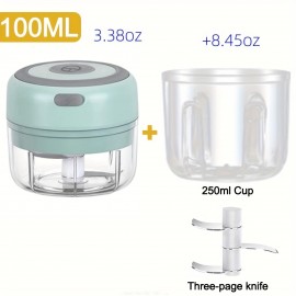 3.38oz/8.45oz Electric Mini Garlic Chopper, USB Chili Garlic Masher, Sturdy Durable Ground Ginger Vegetable Crusher