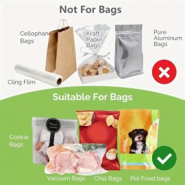 1pc Portable Mini Food Sealer - 2 in 1 Heat Sealer and Bag Sealing Machine for Kitchen - Vacuum Sealer for Handheld Packaging - Battery-Free