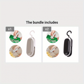 1pc Portable Mini Food Sealer - 2 in 1 Heat Sealer and Bag Sealing Machine for Kitchen - Vacuum Sealer for Handheld Packaging - Battery-Free