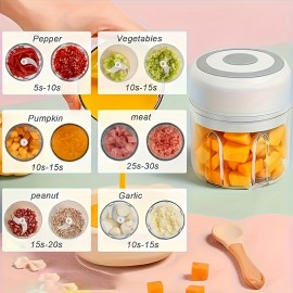 1pc Garlic Beater, Food Mixer, Electric Garlic Masher, Garlic Grinder, Meat Grinder, Garlic Masher, Chopping Garlic Maker, Pulling Garlic Maker, Easy To Clean Food Mixer, 8.45oz Large Capacity