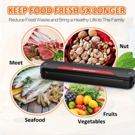 JP Automatic Desktop Vacuum Sealer for Food Storage with Free Vacuum Bags - Perfect for Kitchen and Meal Prep