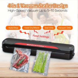 JP Automatic Desktop Vacuum Sealer for Food Storage with Free Vacuum Bags - Perfect for Kitchen and Meal Prep