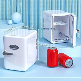 Portable Mini Fridge - 1.06gal/6 Can Cooler & Warmer - Perfect For Skincare, Beverage, Home, Office & Car - Great Gift Idea!