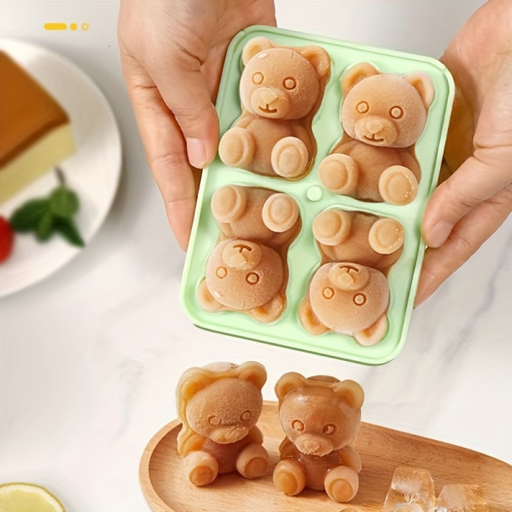Bear Ice Cube 4 Grids Ice Mold For Home