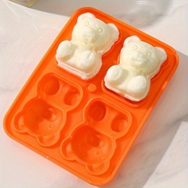 Bear Ice Cube 4 Grids Ice Mold For Home