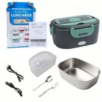 [US Plug] Portable Electric Heating Lunch Box, 2-in-1 Car/ Plug-in Household Insulation Heating Lunch Box, Stainless Steel Liner 50.72oz Heating Bento Box Electric Heating Lunch DPH-005Us
