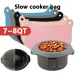 Silicone Slow Cooker Liners, Reusable Cooking Liner, For 6-8 Quarts Slow Cooker, Leakproof Dishwasher Safe Cooker Bags Liners For Oval Or Round 7 8QT Slow Cooker