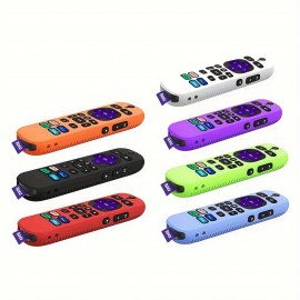 Silicone Case For Roku RCA1R Voice Remote, Drop-proof Silicone Soft Case W/ Lanyard