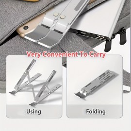 Aluminium Alloy Dual Cooling Gaming Laptop Cooling Pad 6 Angle Adjustable Folding Laptop Stand For Laptop