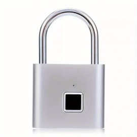 1pc Mini Smart Fingerprint Padlock, Waterproof Security Door Lock, Antitheft Keyless USB Rechargeable Lock For Suitcase Luggage