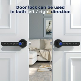 Smart Fingerprint Door Lock Waterproof Door Lock Fingerprint/Code/Key Card/Key 4-1 Unlock Way Gift For Birthday/Easter/President's Dayï¼ˆAA Battery Includedï¼‰
