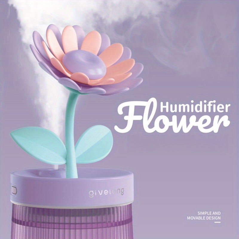 flower air humidifier night light usb silent bedroom desktop large fog volume purifying air mini humidifier details 1