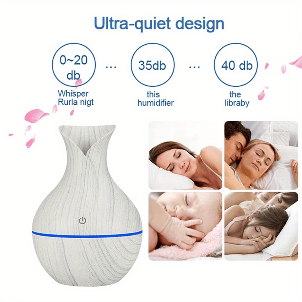 7 color led electric humidifier for bedroom office and desktop adjustable timer and moisture control details 8
