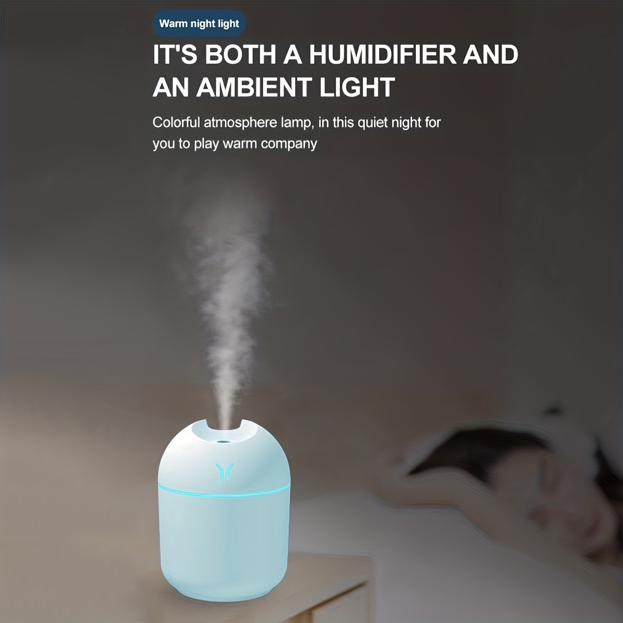 humidifiers, 1pc white pink blue humidifiers for bedroom humidifier humidifiers humidifiers for large room essential oil diffuser quiet cool mist for home and plants last up to 4 hours details 3