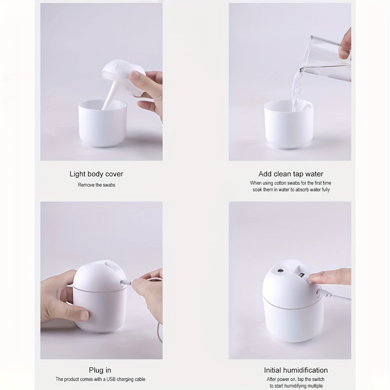 humidifiers, 1pc white pink blue humidifiers for bedroom humidifier humidifiers humidifiers for large room essential oil diffuser quiet cool mist for home and plants last up to 4 hours details 5