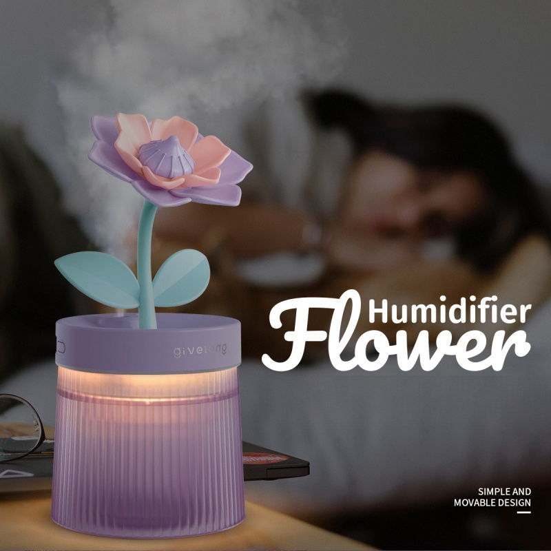 flower air humidifier night light usb silent bedroom desktop large fog volume purifying air mini humidifier details 1