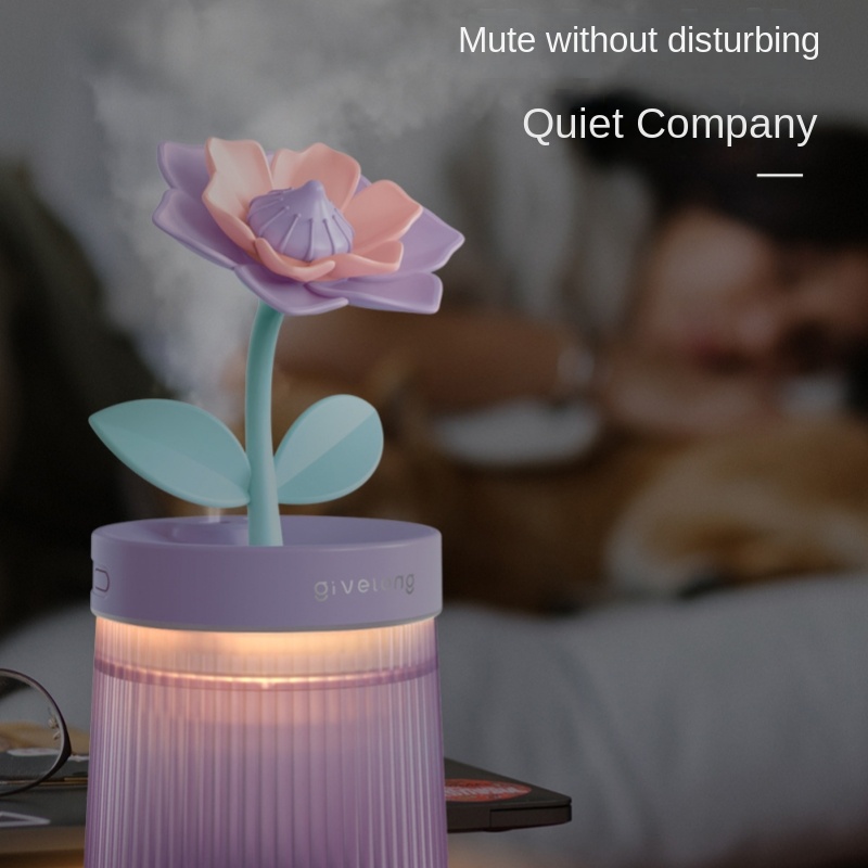 flower air humidifier night light usb silent bedroom desktop large fog volume purifying air mini humidifier details 3