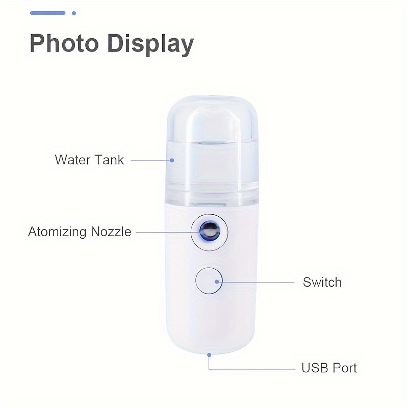 1pc portable humidifier rechargeable handheld sprayer hydrating mist spraye details 3