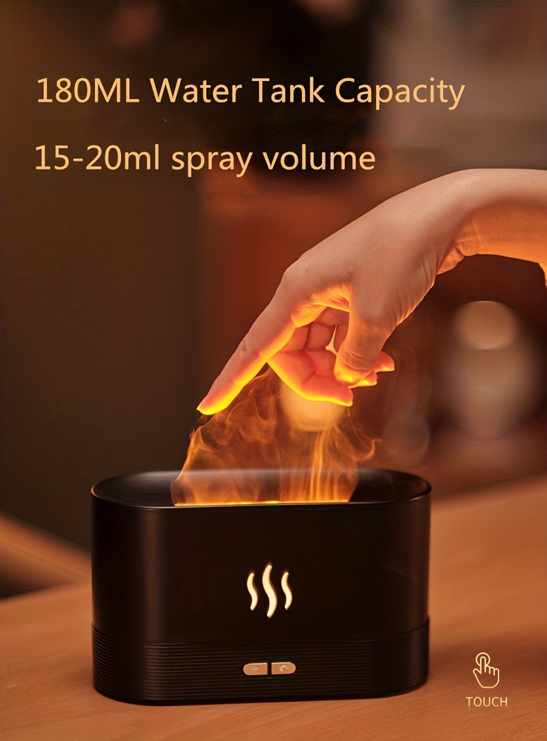 warm light flame humidifier aromatherapy for home essential oils air purifier cool mist humidifier usb scent diffuser details 0