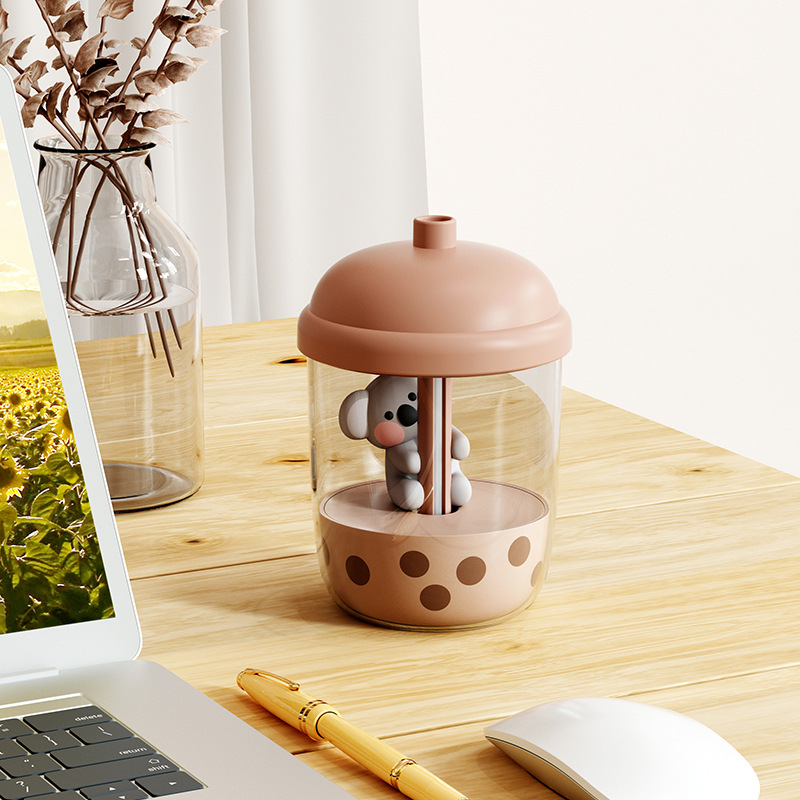 portable koala humidifier with usb charging cute pet figurine for desktop moisturizes air and enhances mood details 2
