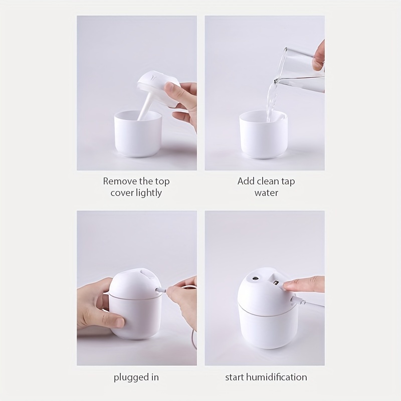 cute aroma diffuser with night light and cold mist for home car and plants purify air and freshen room details 9