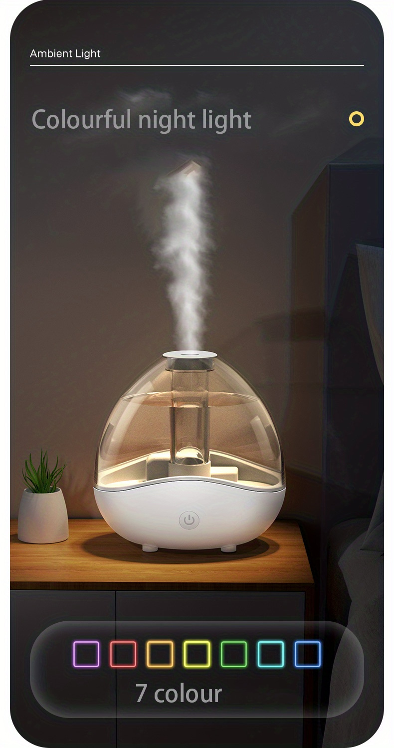 1 5l large capacity clear water tank humidifier 360 degree nozzle portable cool mist usb 7 colors glow in the dark ultrasonic h2o air humidifier aromather details 7