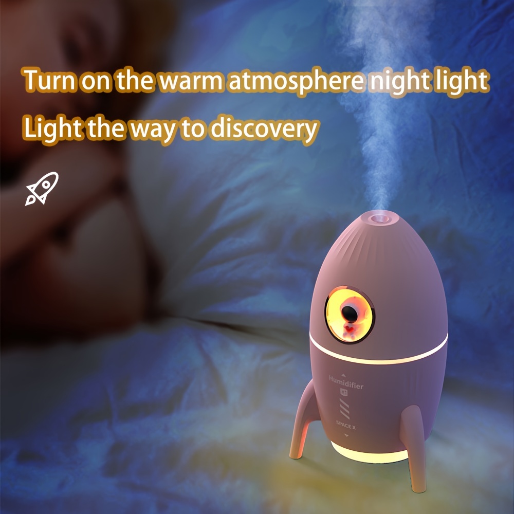 mini rocket humidifier astronaut themed night light decoration one button switch 350ml water tank capacity suitable for bedroom office dormitory details 4
