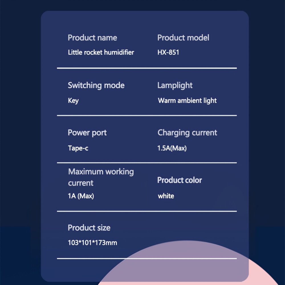 mini rocket humidifier astronaut themed night light decoration one button switch 350ml water tank capacity suitable for bedroom office dormitory details 9