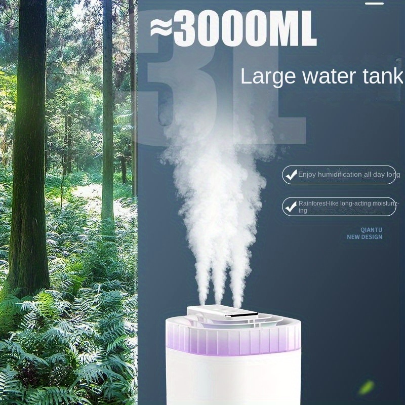 silent rhythm humidifier, silent rhythm humidifier home 3l large capacity three spout heavy fog mute office bedroom humidifier details 1