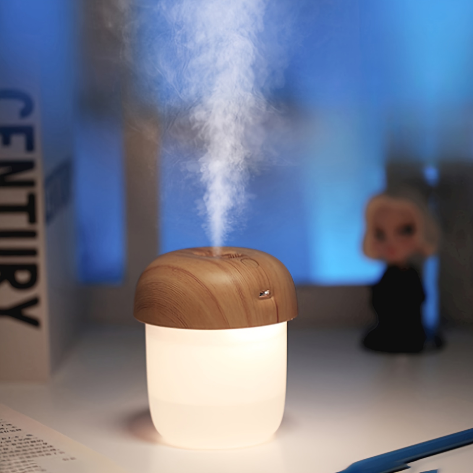 small mushroom wood grain air humidifier details 1