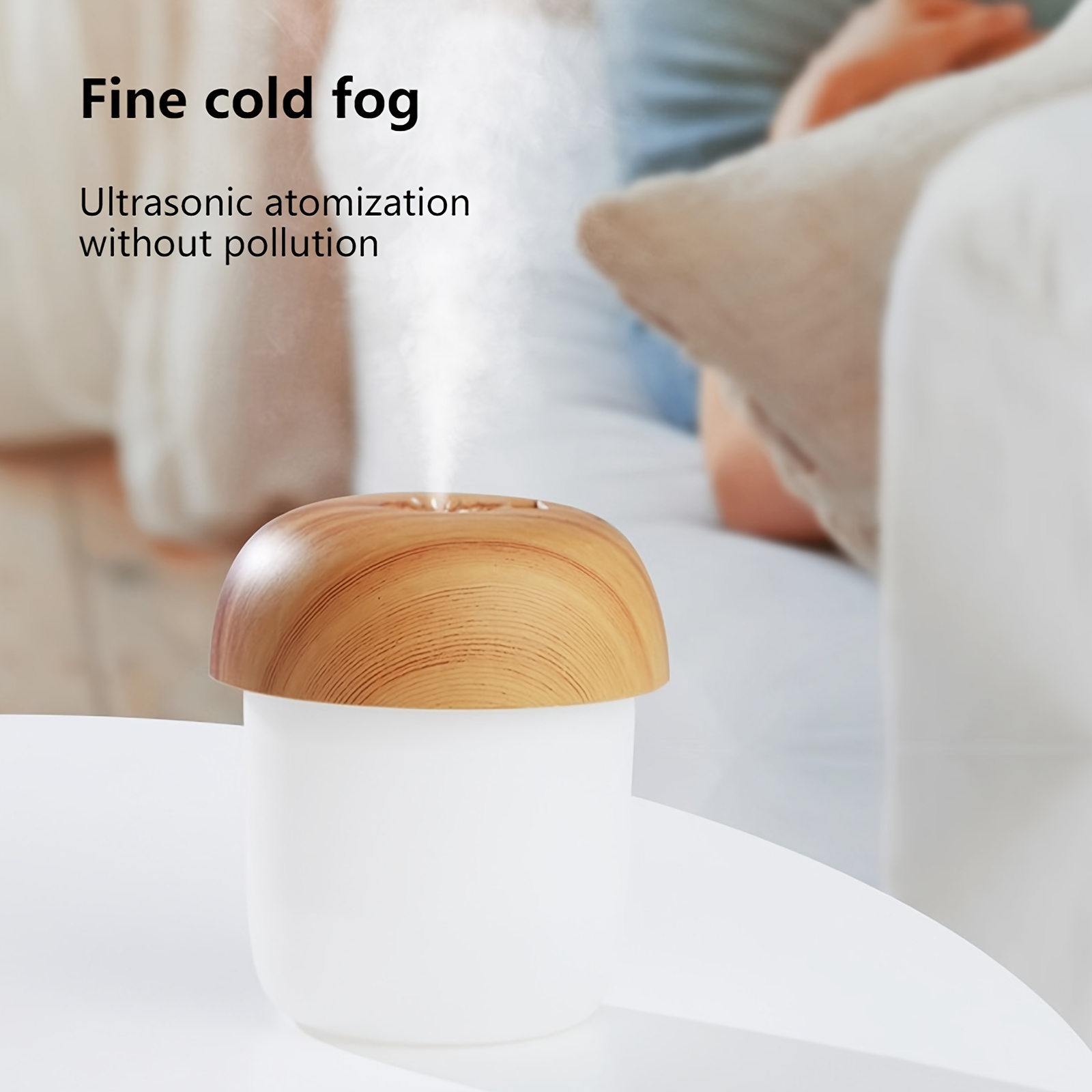 small mushroom wood grain air humidifier details 7