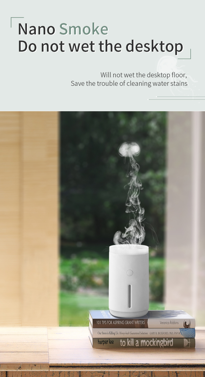 cool mist humidifier usb personal desktop humidifier humidifier with jellyfish shaped spray for stress relief humidifiers for bedroom automatic shut off night light function 2 mist modes details 3