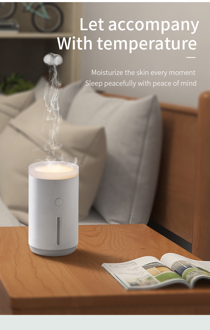 cool mist humidifier usb personal desktop humidifier humidifier with jellyfish shaped spray for stress relief humidifiers for bedroom automatic shut off night light function 2 mist modes details 4