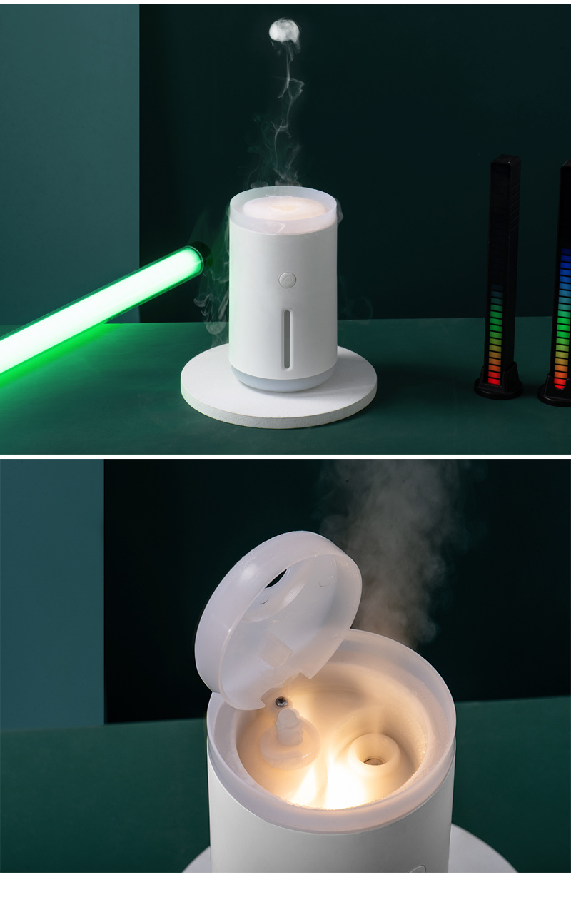 cool mist humidifier usb personal desktop humidifier humidifier with jellyfish shaped spray for stress relief humidifiers for bedroom automatic shut off night light function 2 mist modes details 14
