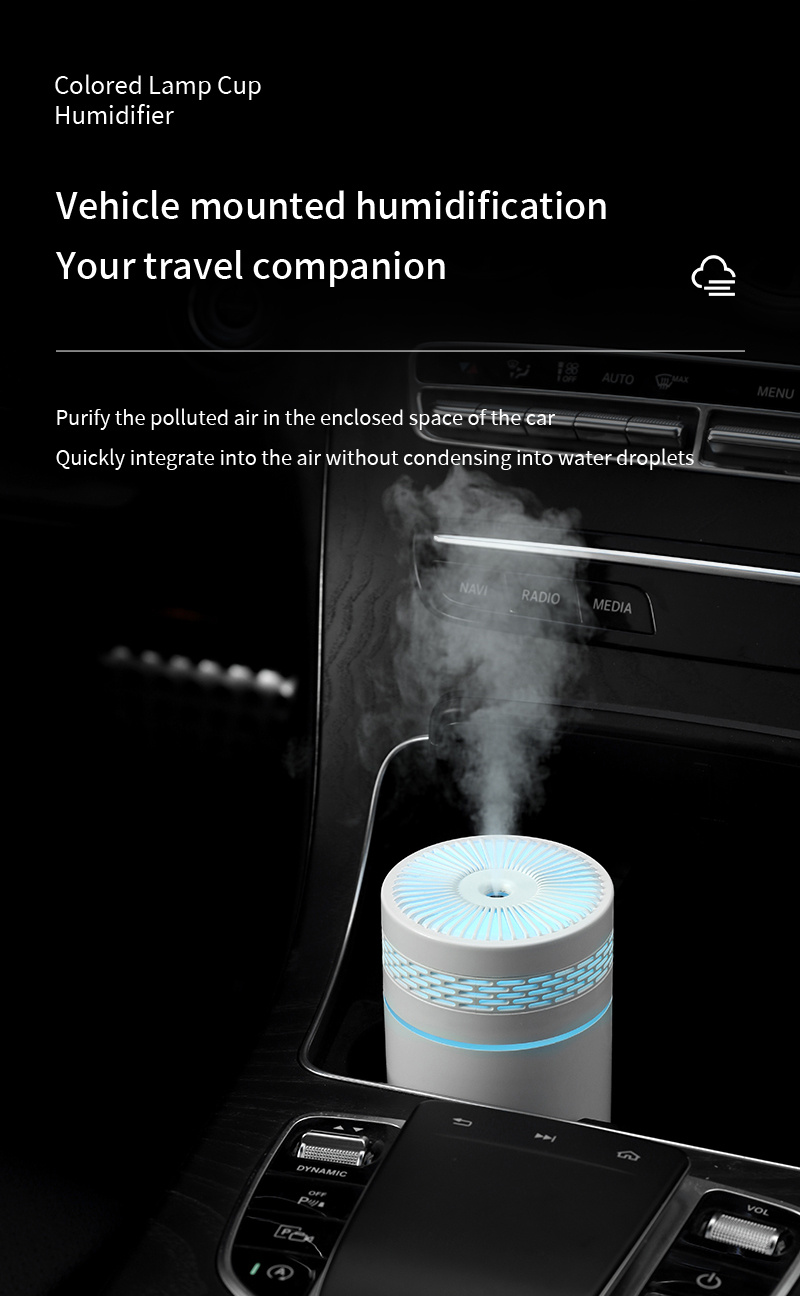 1pc colorful night light humidifier portable car humidifier replenishing and wetting small machine spray volume suitable for car bedroom office yoga room details 5