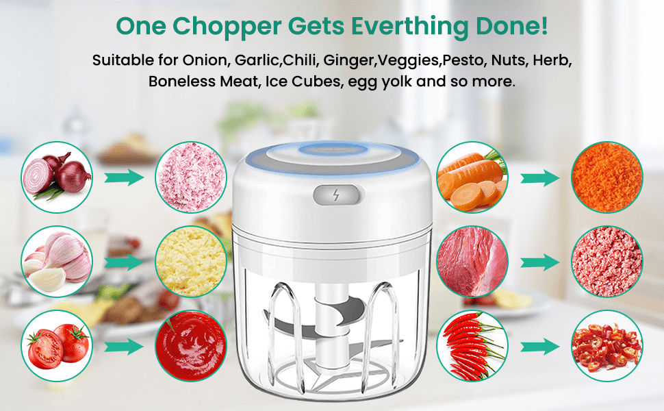 100ml 250ml electric mini garlic chopper usb chili garlic masher sturdy durable ground ginger vegetable crusher details 0