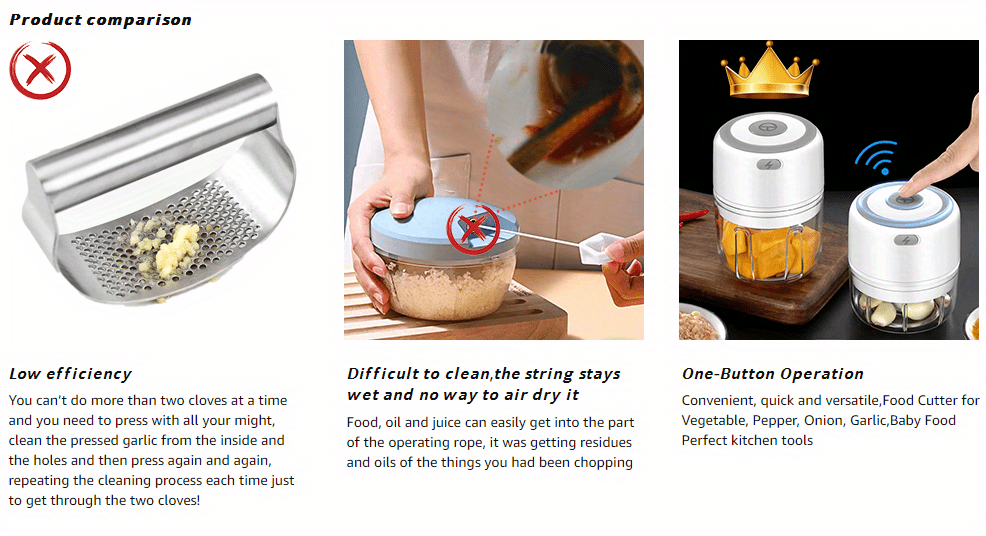 100ml 250ml electric mini garlic chopper usb chili garlic masher sturdy durable ground ginger vegetable crusher details 4