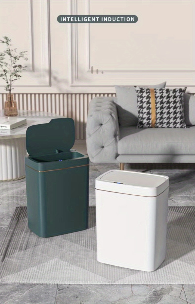 smart automatic induction trash can keep your home smelling fresh clean with battery powered lid details 0