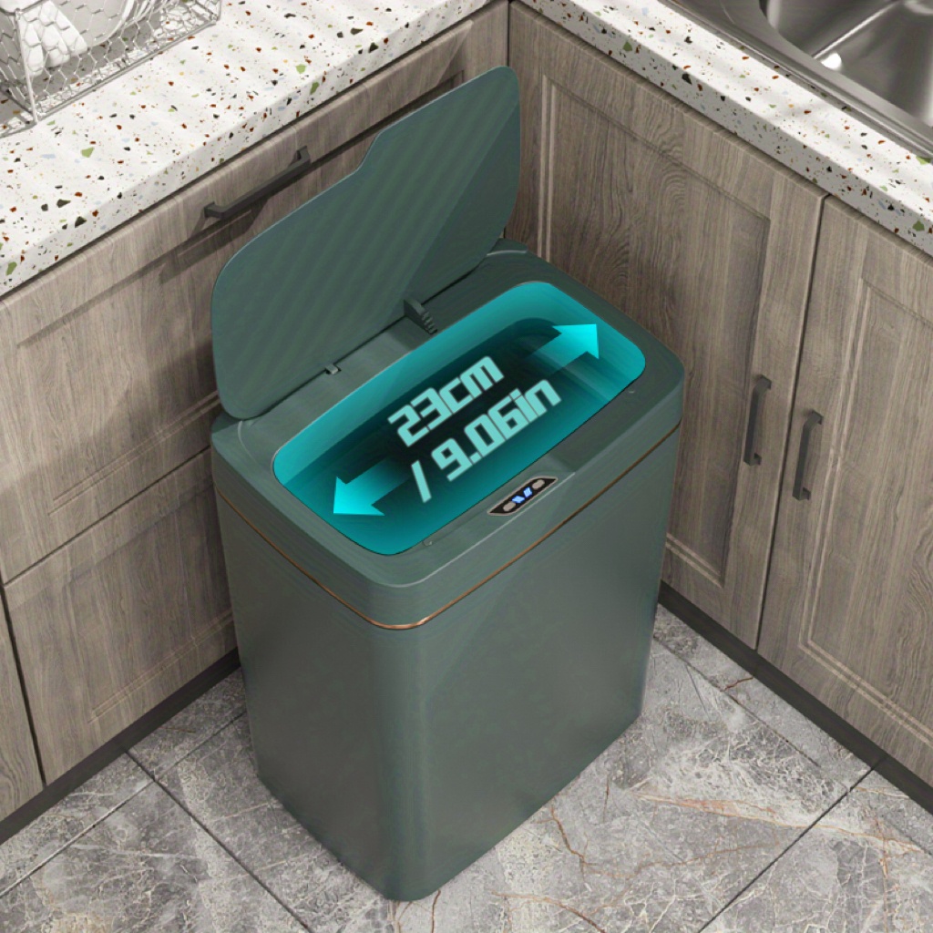 smart automatic induction trash can keep your home smelling fresh clean with battery powered lid details 1