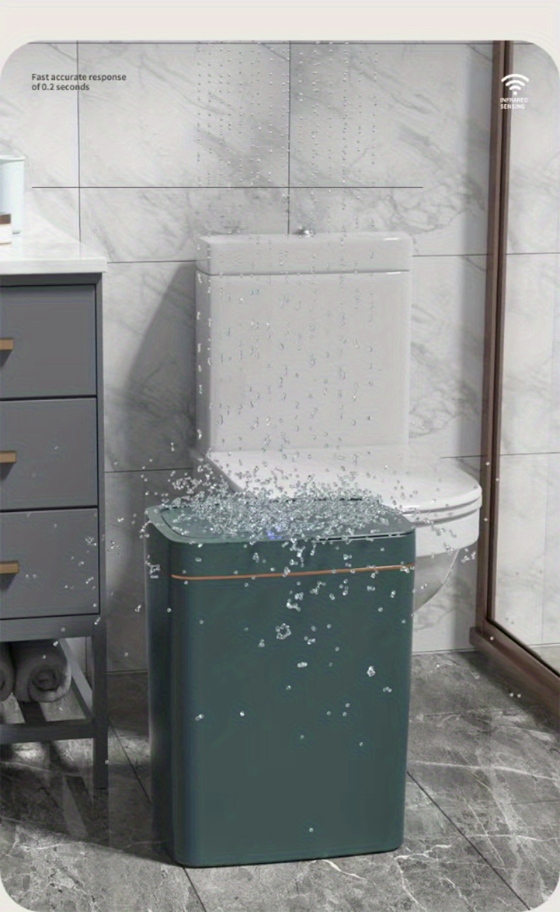 smart automatic induction trash can keep your home smelling fresh clean with battery powered lid details 2